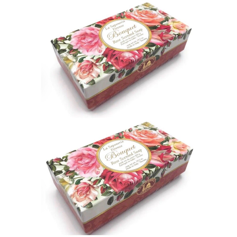 Saponificio Artigianale Fiorentino Handmade Soap Double Pack Rose & Rose Garden